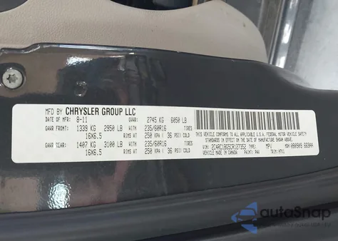 2012 Chrysler Town & Country Touring z USA, uszkodzony, nr VIN 2C4RC1BG5CR127352